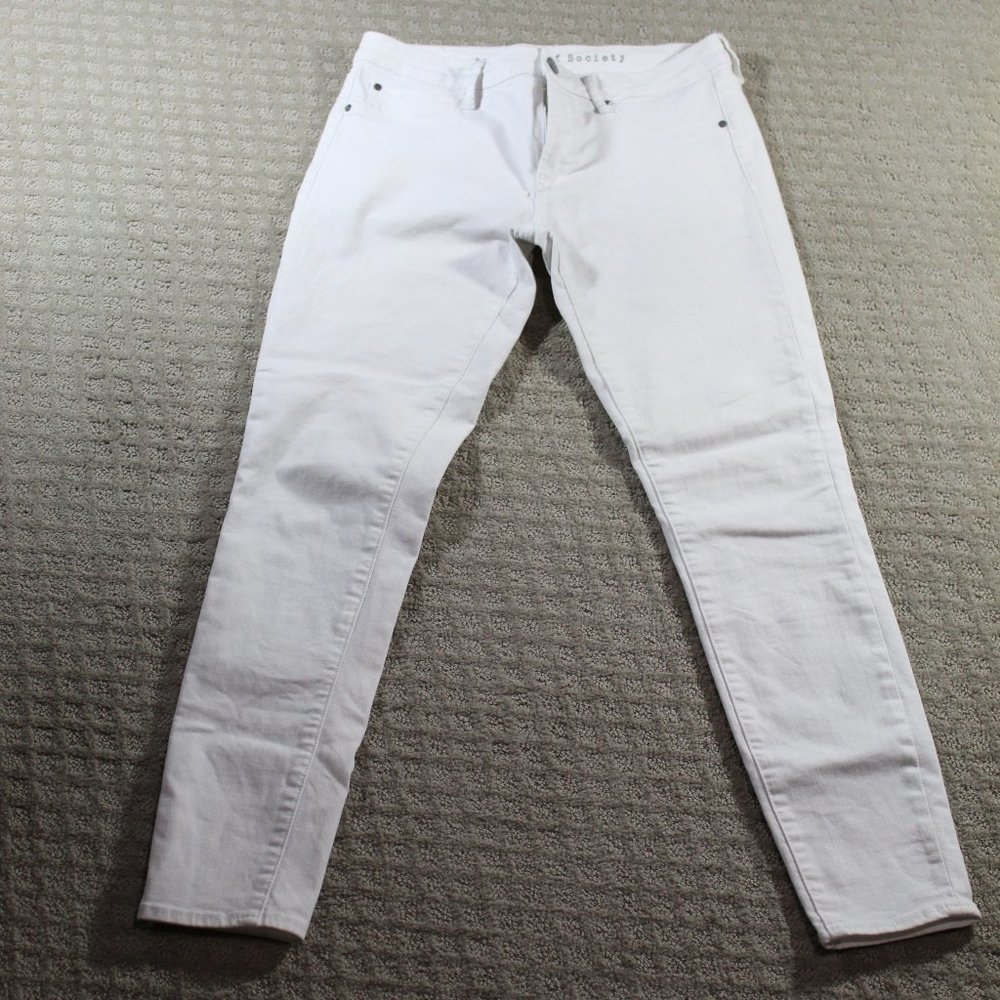 Articles of Society Size 27 Crisp Skinny Mid Rise White Jeans